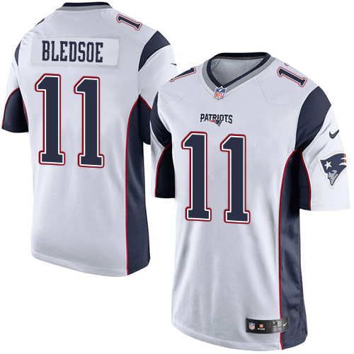 Youth Elite Drew Bledsoe Nike Jersey White Road - #11 NFL New England Patriots